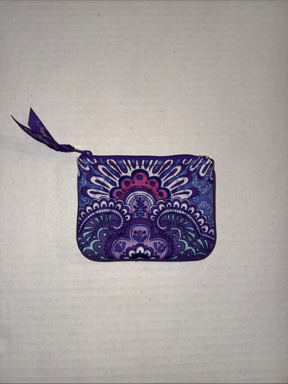 Vera Bradley Purple Paisley Zip Pouch
